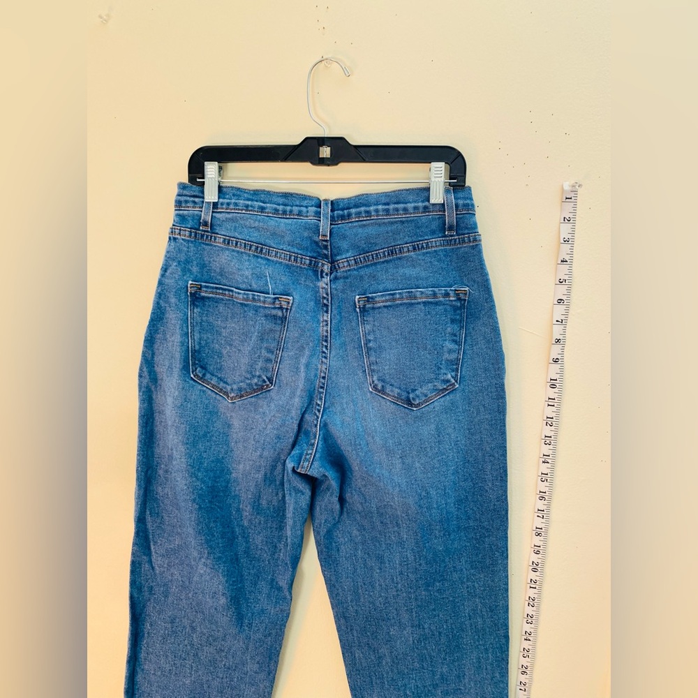 Fashion Nova High Waist Baggy Ankle Length thick texture jeans.Size:13(W30) - Picture 4 of 8